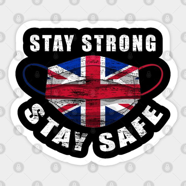Stay Strong Stay Safe UK Flag Mask Solidarity Awareness Sticker by creative